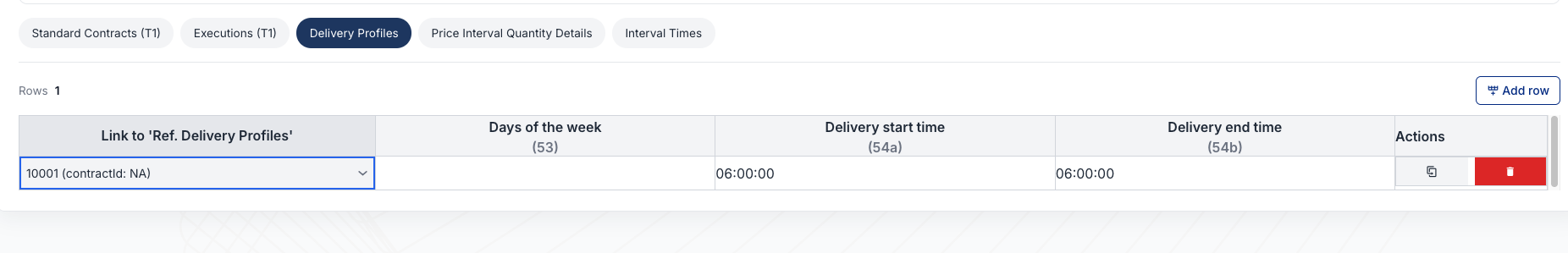 Selecting the reference ID in the first column of a Delivery Profiles row to link it back to its root record